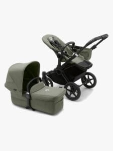 Bugaboo Donkey 5 Mono yhdistelmävaunut vihreänä, mukana istuinosa ja vaunukoppa